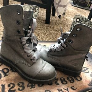 Silver Dr Martens Triumph Boot